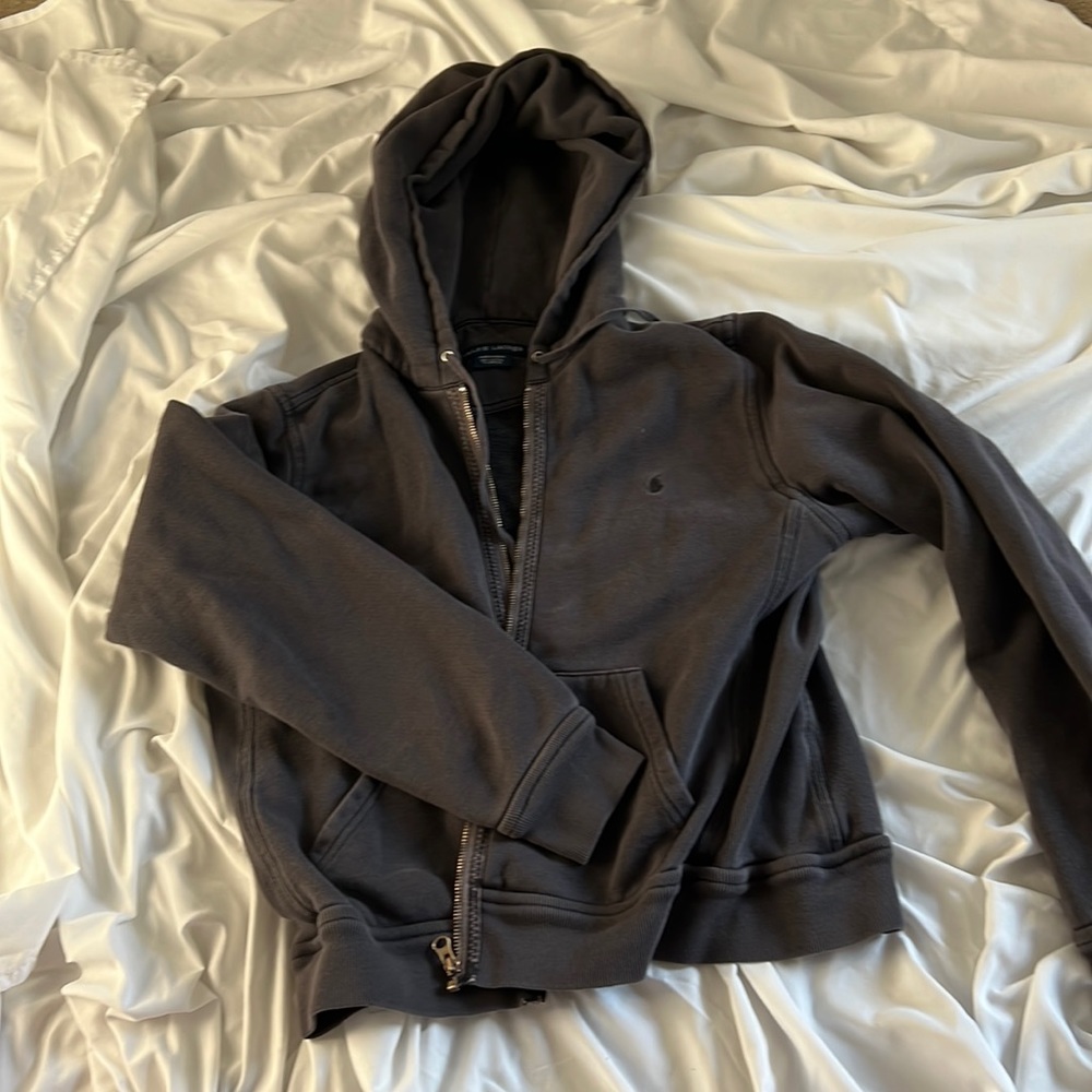 Ralph Lauren grey hoodie with silver zipper size s/xs